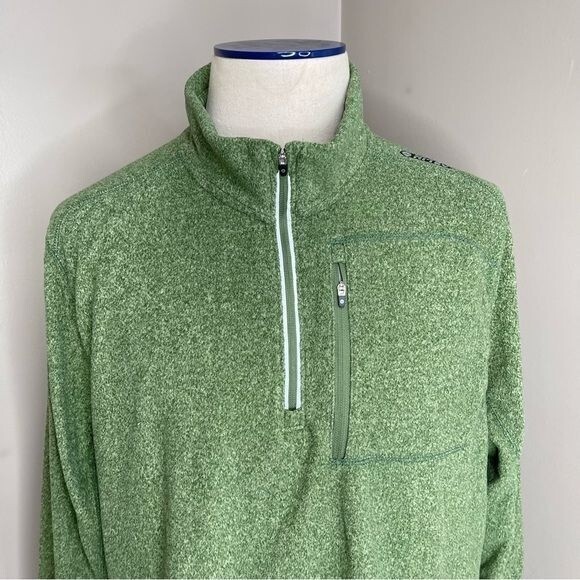 Hi Tec Half Zip XXL Mens Fleece Pullover Sweater Green long Sleeves - Picture 9 of 12
